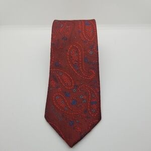 Oscar de la Renta red paisley floral tie 58.5 in